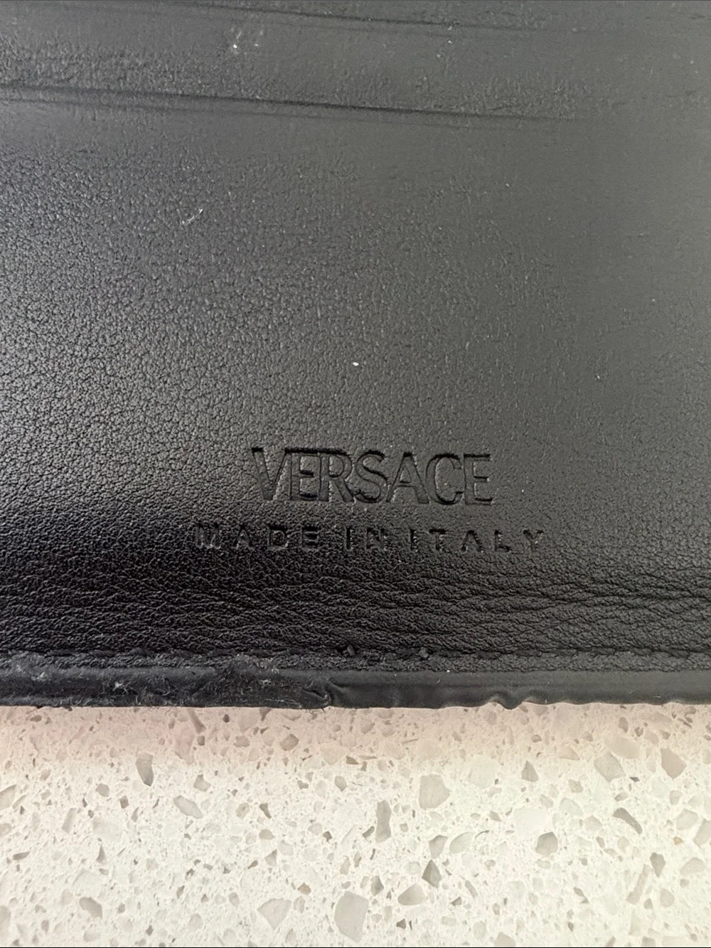 Versace Black Leather Bifold Cardholder Wallet